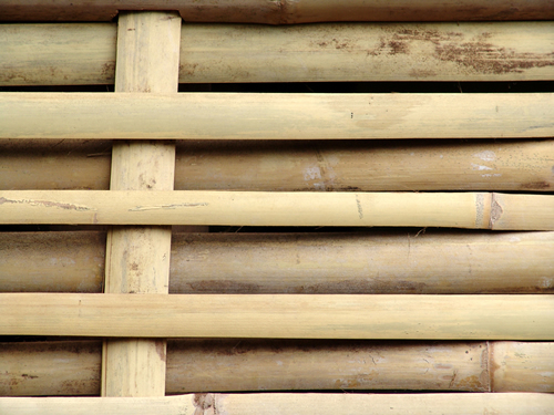 Otsu-gaki woven bamboo fence panels